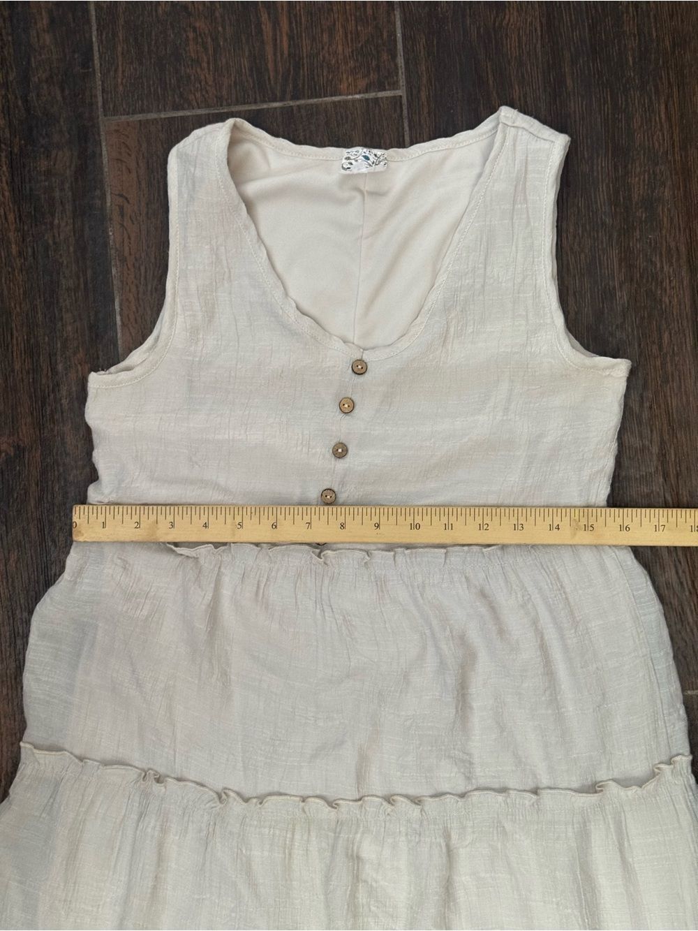 NAÏF lined tiered ivory rayon sundress - Picture 14 of 15